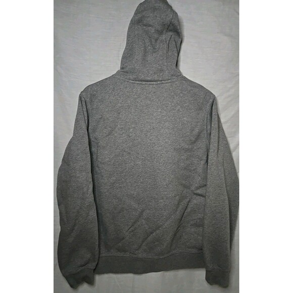 Nike Hoodie Sweatshirt Mens Large Check Embroidered Swoosh Logo Gray Volt Green - Picture 4 of 9